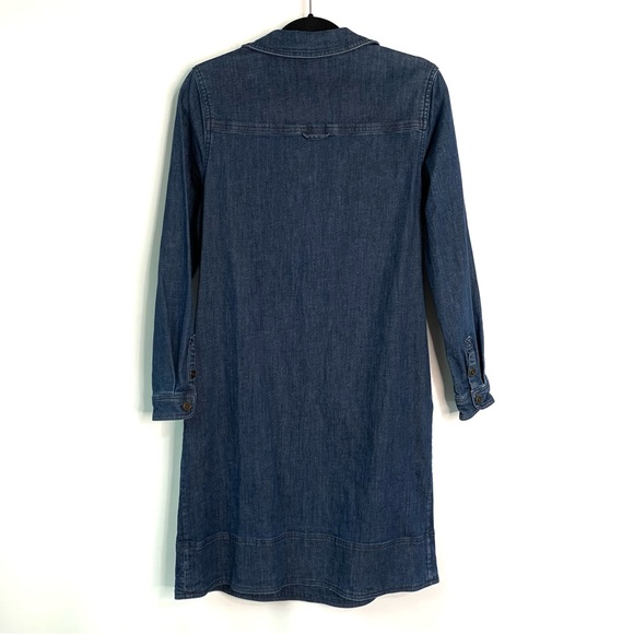 Boden Lola Denim Shirt Dress Sz 8L Long Sleeve Collared Pockets Stretch Casual - Picture 8 of 11